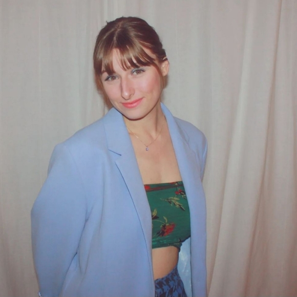 NWT Zara Oversize Straight Cut Blue Blazer Pockets Medium - Picture 5 of 16